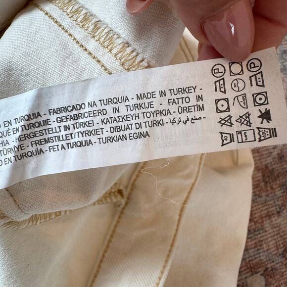 ZARA Cream White Western Fringe Denim Jacket NWT Size Small - Picture 12 of 14